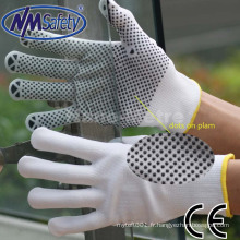 NMSAFETY pvc dotts sur les gants de travail tricotés anti-dérapant de paume